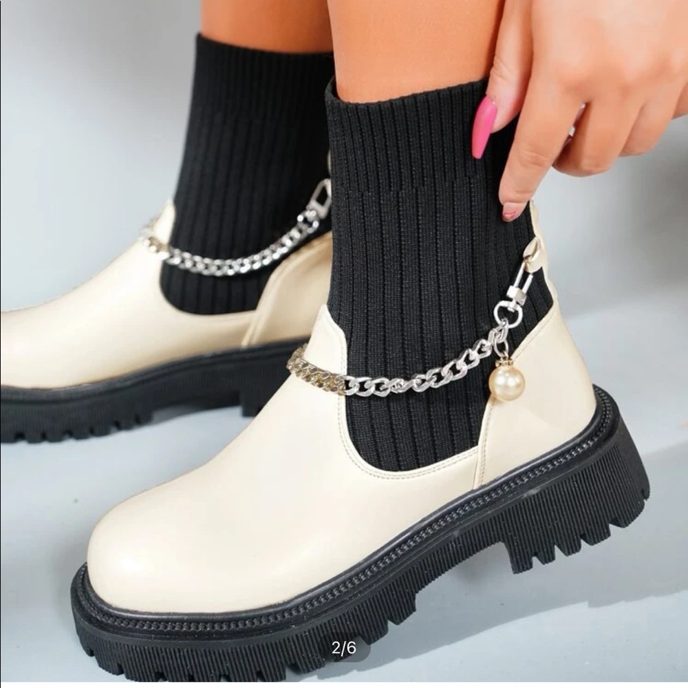 Faux leather boots